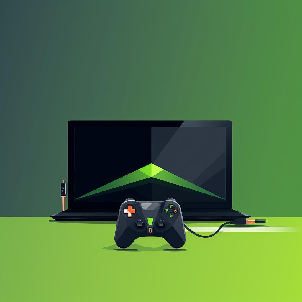 A NVIDIA Shield device being connected to a TV with an HDMI cable
