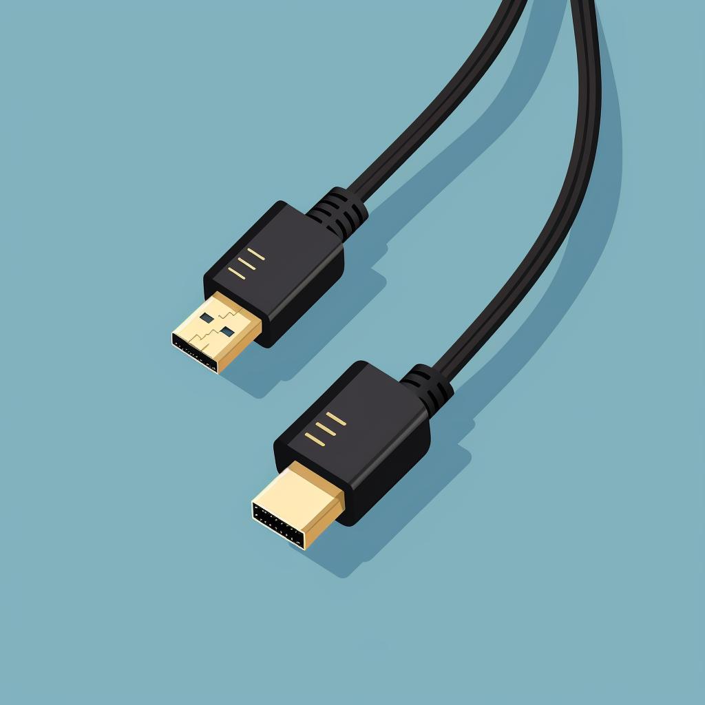 HDMI cable connected to adapter