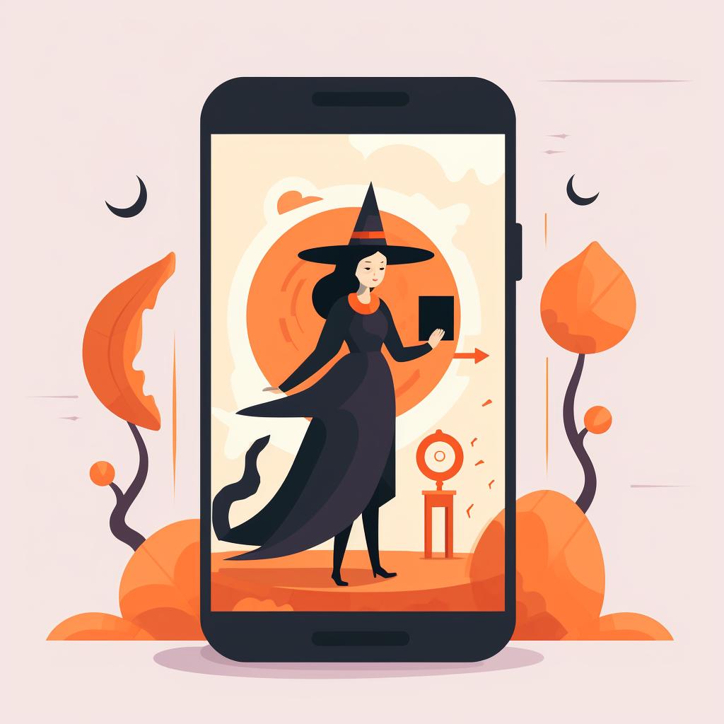 Screen Witch application being downloaded from the Google Play Store and opened on an Android phone.